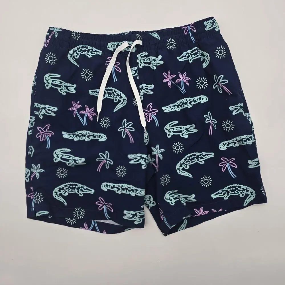 Chubbies Swim Trunks Mens L 7 Inch Neon Glades Alligator Shorts Boxer Liner
